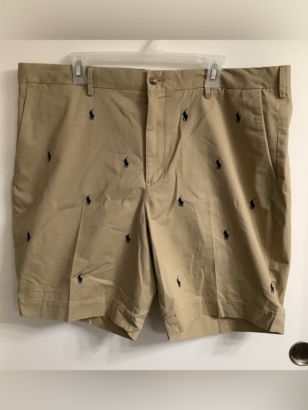 Polo Ralph Lauren Men's Multi Pony Embroidered Chino Shorts Khaki Size 40